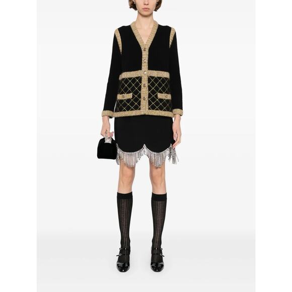 CHANEL Runway F/W 2015 Brasserie Black Gold Silk Cashmere 15K Cardigan FR42 - Picture 5 of 16